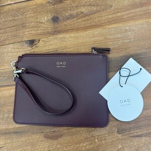 OAD New York burgundy leather wristlet NWOT